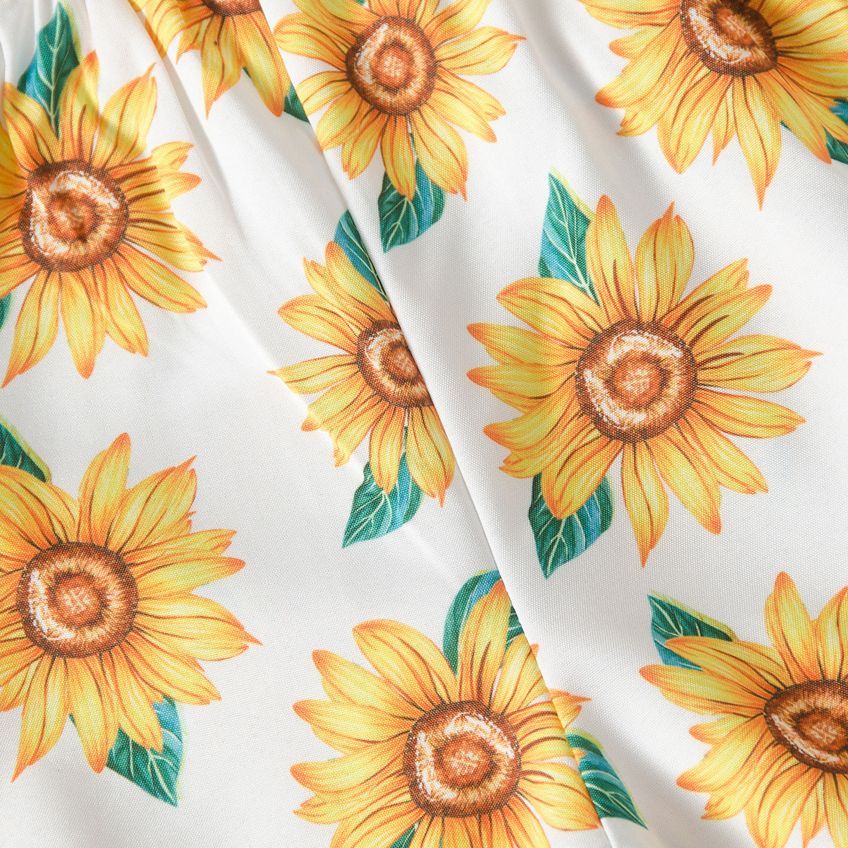 Sunflower Print halter Romper Toddler Girl