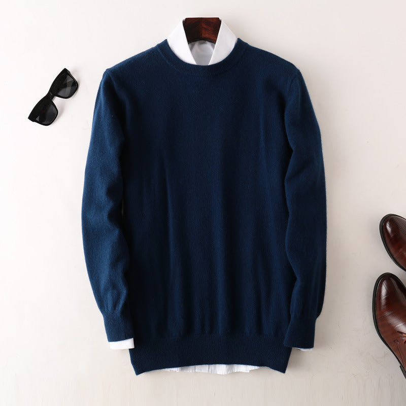 Pure Wool Sweater Round Neck All-matching Casual Knitted Bottoming Shirt