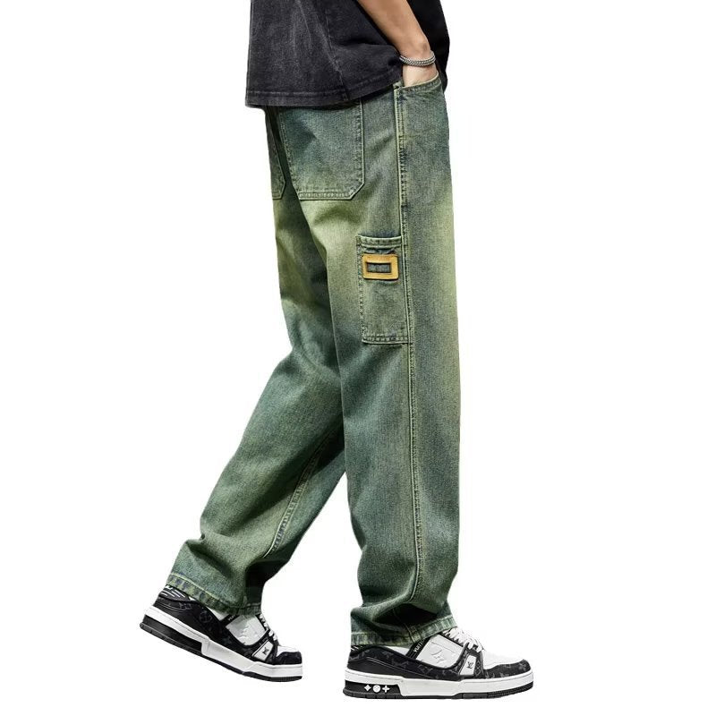 Vintage Jeans Men's High Street All-matching Straight Pants