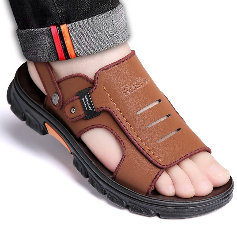 Men's Sandals Summer Slippers Dual-use Non-slip Wear-resistant Soft Bottom Beach Shoes