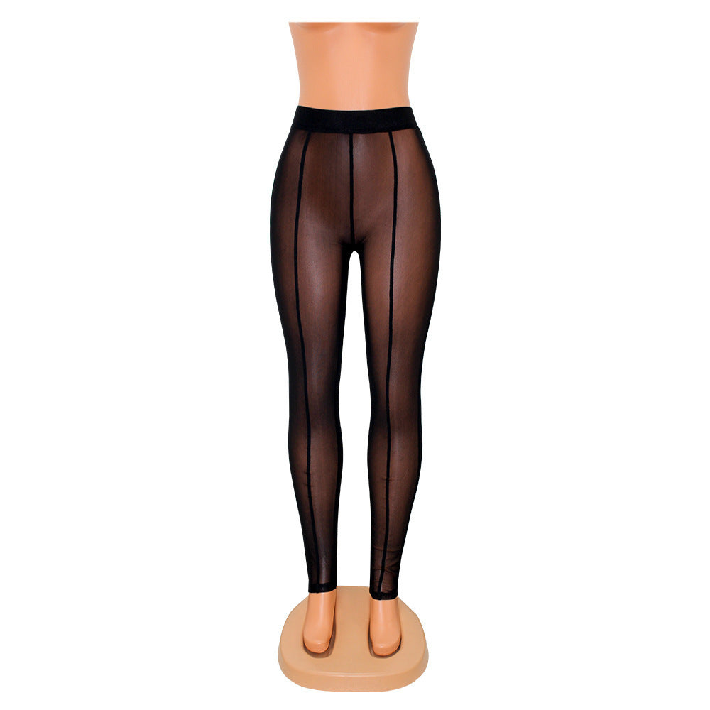 Skinny Mesh See-through Leggings For Women