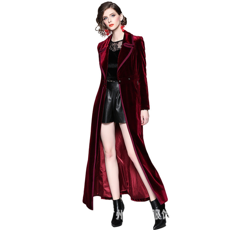 Women's Long Trench Coat From Knee To Ankle Temperament