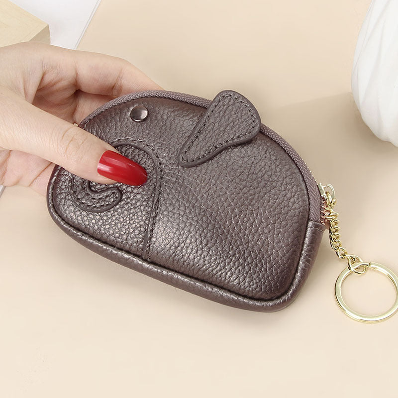 Female Creative Keychain Cartoon Elephant Wallet