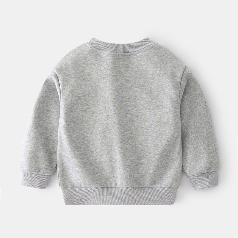 Boys' Round Neck Pullover Long Sleeve Sweater