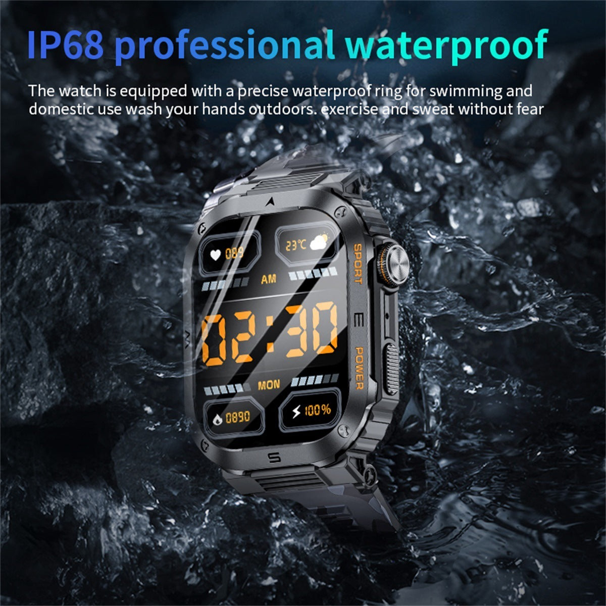 Multifunctional Waterproof Alarm Clock Large Dial Smart Reminder Watch