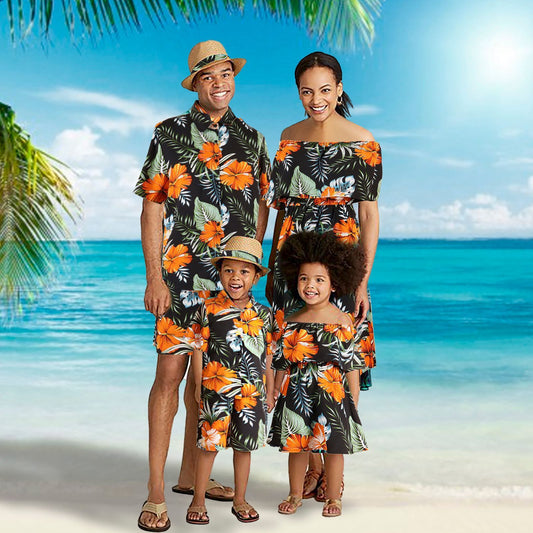 A Family Of 4 Vacation Travel Family Hawaii Parent-child Suit