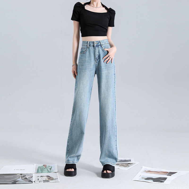 Women's Loose High Waist Slimming Wide-leg Pants