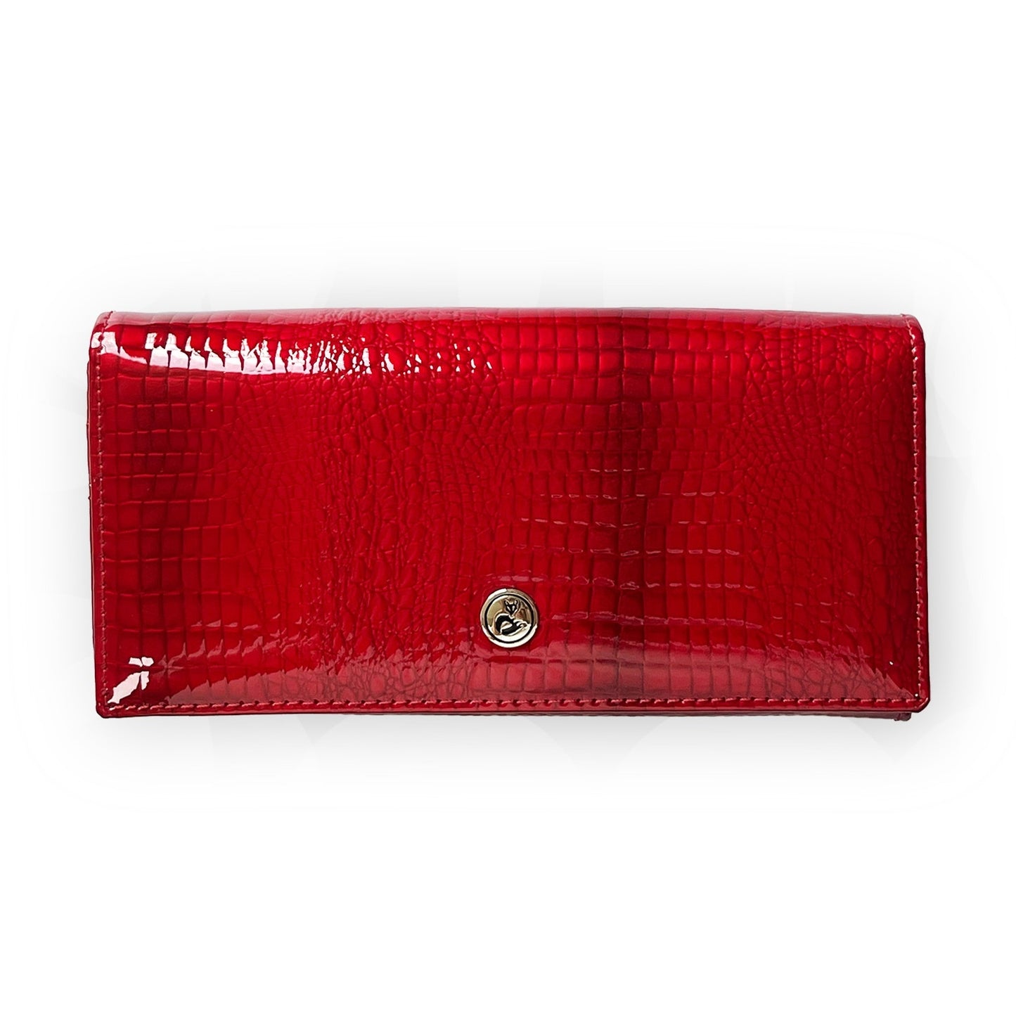 Patent Leather Crocodile Pattern Women's Wallet High-grade Red Lock Clutch