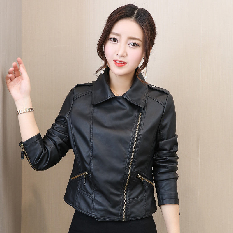 Women's Leather Coat Women's Short Korean Style