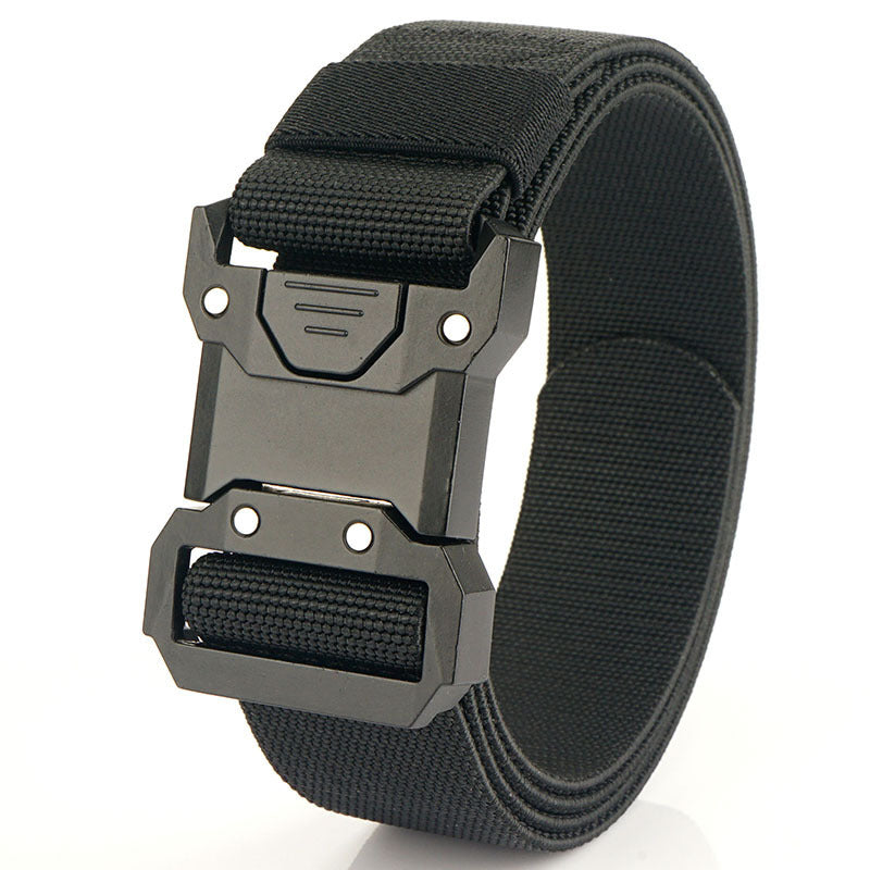 New Quick Release Tactical Release Buckle Braided Elastic Belt Men