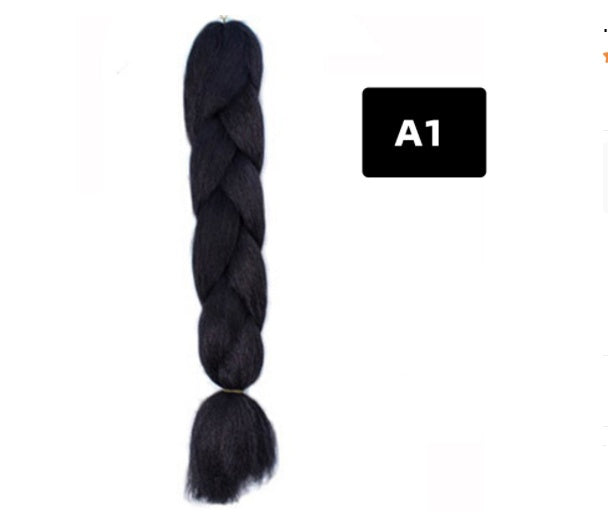 Color Big Braid African Chemical Fiber High Temperature Silk Wig Gradient