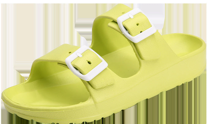 Women's Slippers Double Buckle Outer Wear Thick Bottom Non-slip Beach Sandals