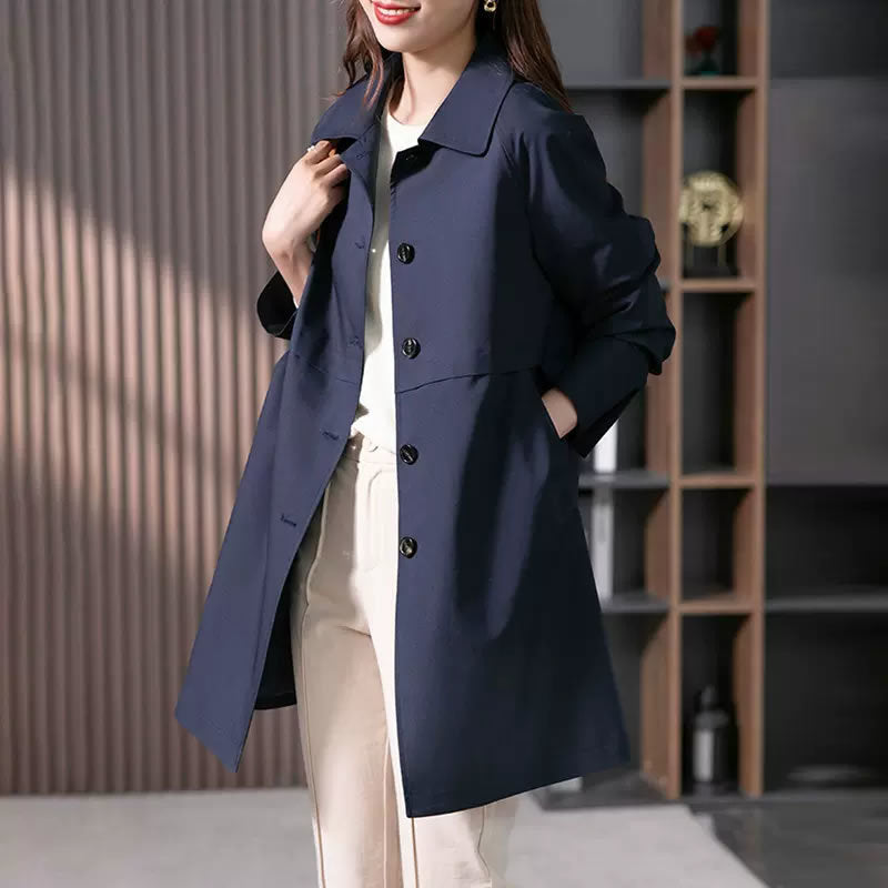 Women's Trench Coat Mid-length Fashionable Elegant Top Coat Overcoat