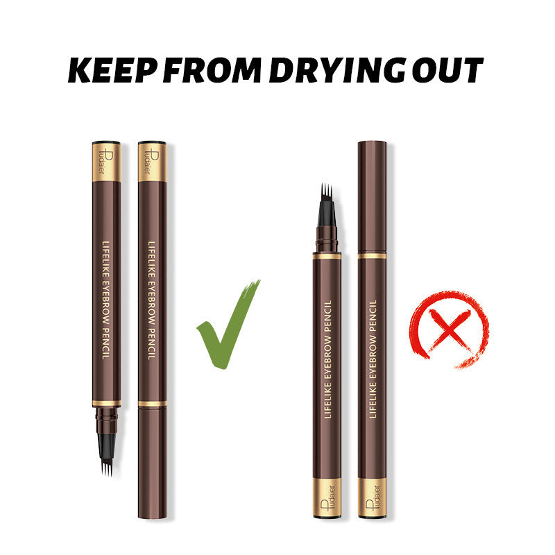 Liquid Four-fork Eyebrow Pencil Waterproof Not Smudge