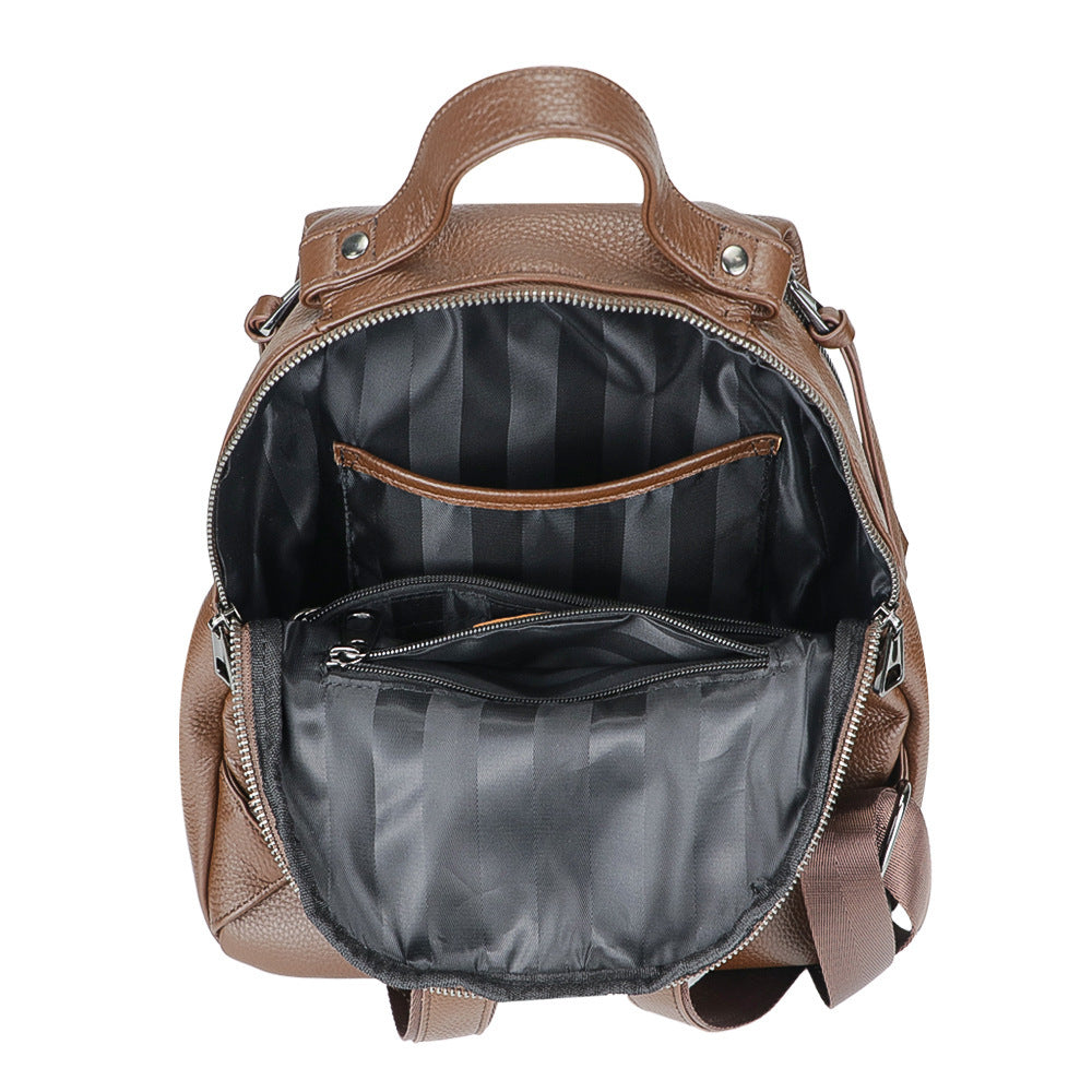 Ethnic Style National Style Portable Leisure Genuine Leather Large-capacity Backpack