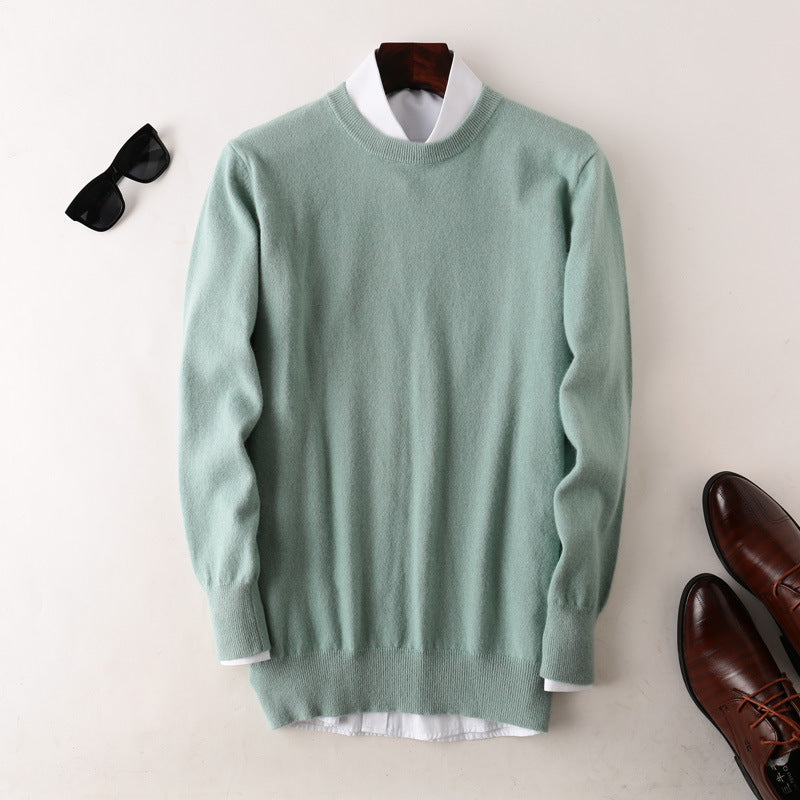 Pure Wool Sweater Round Neck All-matching Casual Knitted Bottoming Shirt