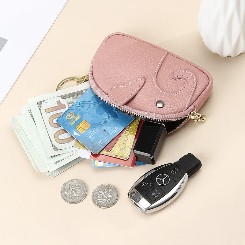 Female Creative Keychain Cartoon Elephant Wallet