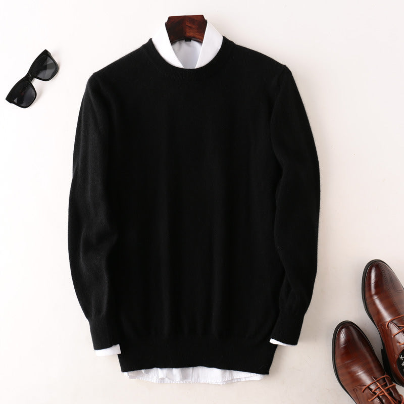 Pure Wool Sweater Round Neck All-matching Casual Knitted Bottoming Shirt