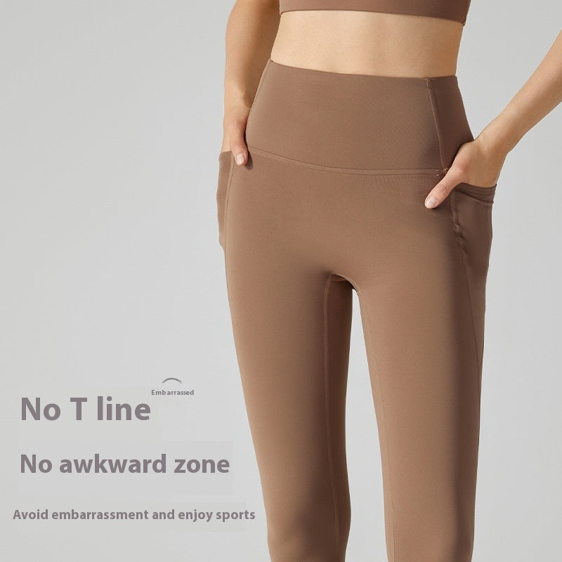 High Waist Belly-contracting Warm Sports Tights For Women